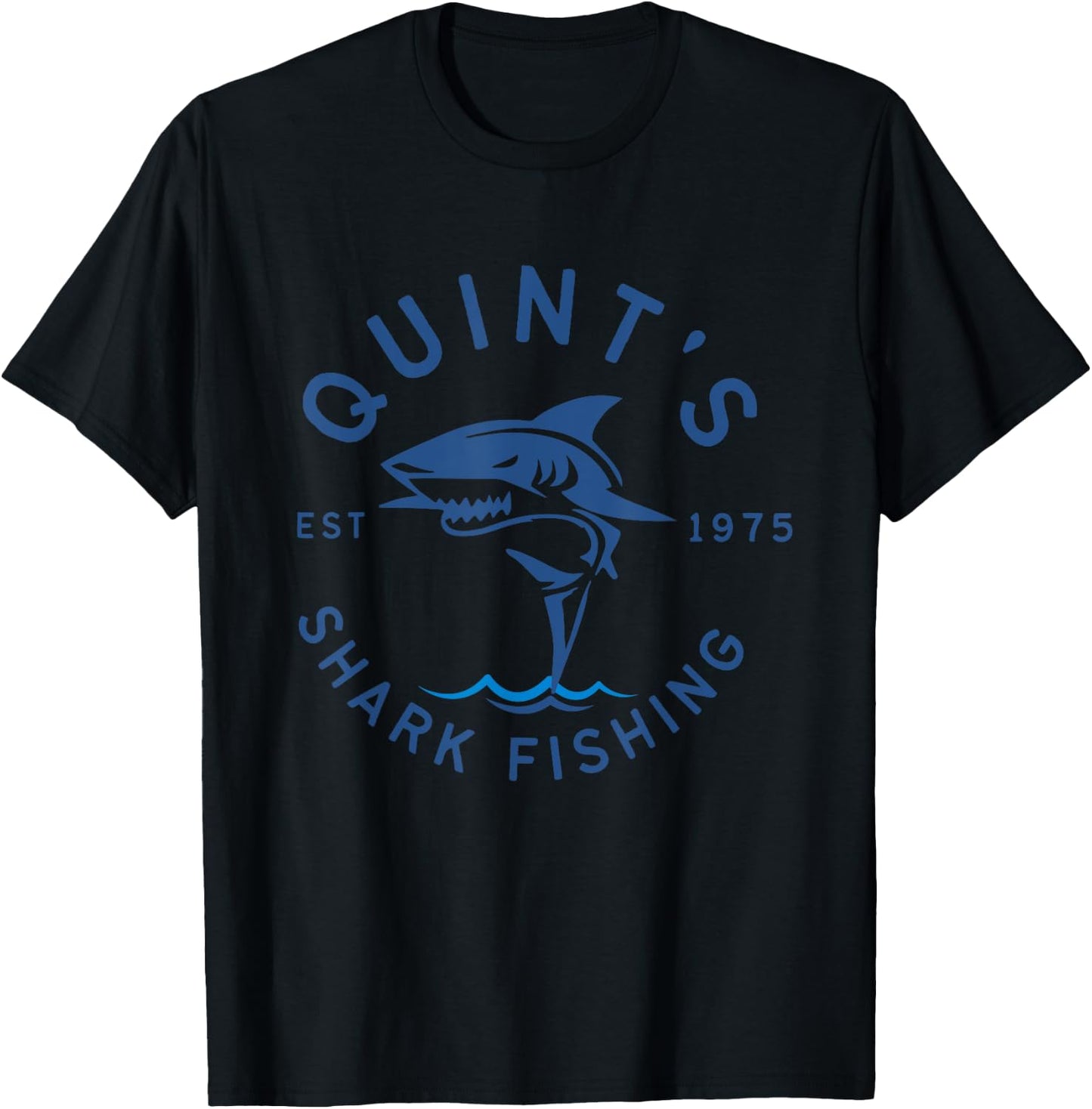 Vintage Quint's Shark Fishing 1975 Retro T-Shirt - T-Shirt | Black