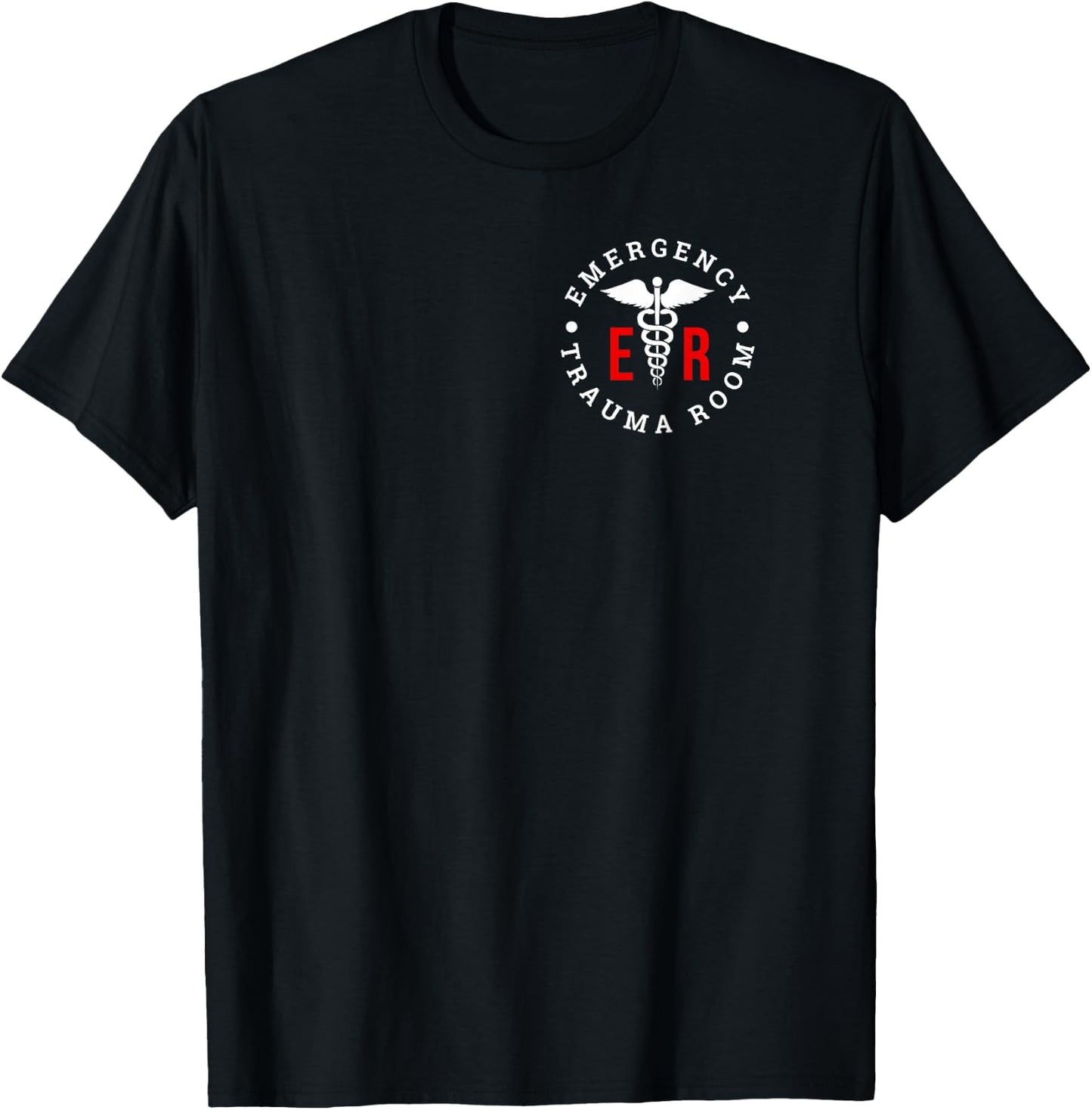 Emergency Department ER Trauma Front and Back Design T-Shirt - T-Shirt | Black