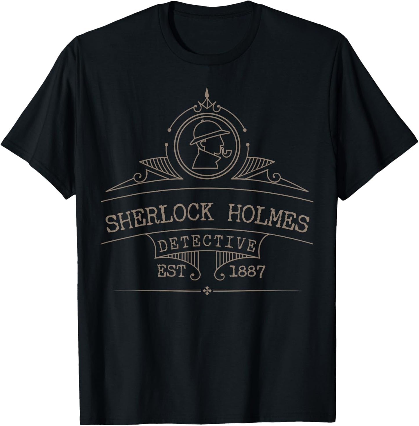 Sherlock Holmes Detective Est 1887 Mystery Book Novelty T-Shirt - T-Shirt | Black