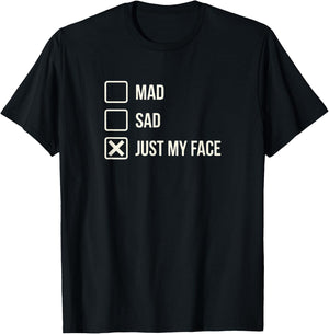 RBF Resting Face Deadpan Expression Joke Mad Sad Checkbox T-Shirt - T-Shirt | Black