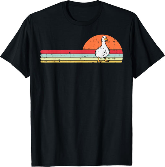 Duck Retro Chest Vintage Goose Farm Animal Men Women Kids T-Shirt - T-Shirt | Black