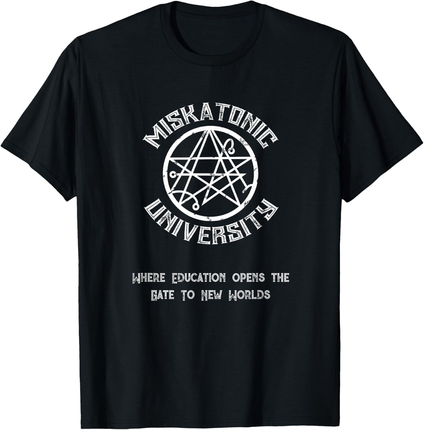 Miskatonic University: Gate to New Worlds Classic Horror T-Shirt - T-Shirt | Black