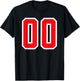 Number #00 Sport White Red Varsity Number T-Shirt - T-Shirt | Black