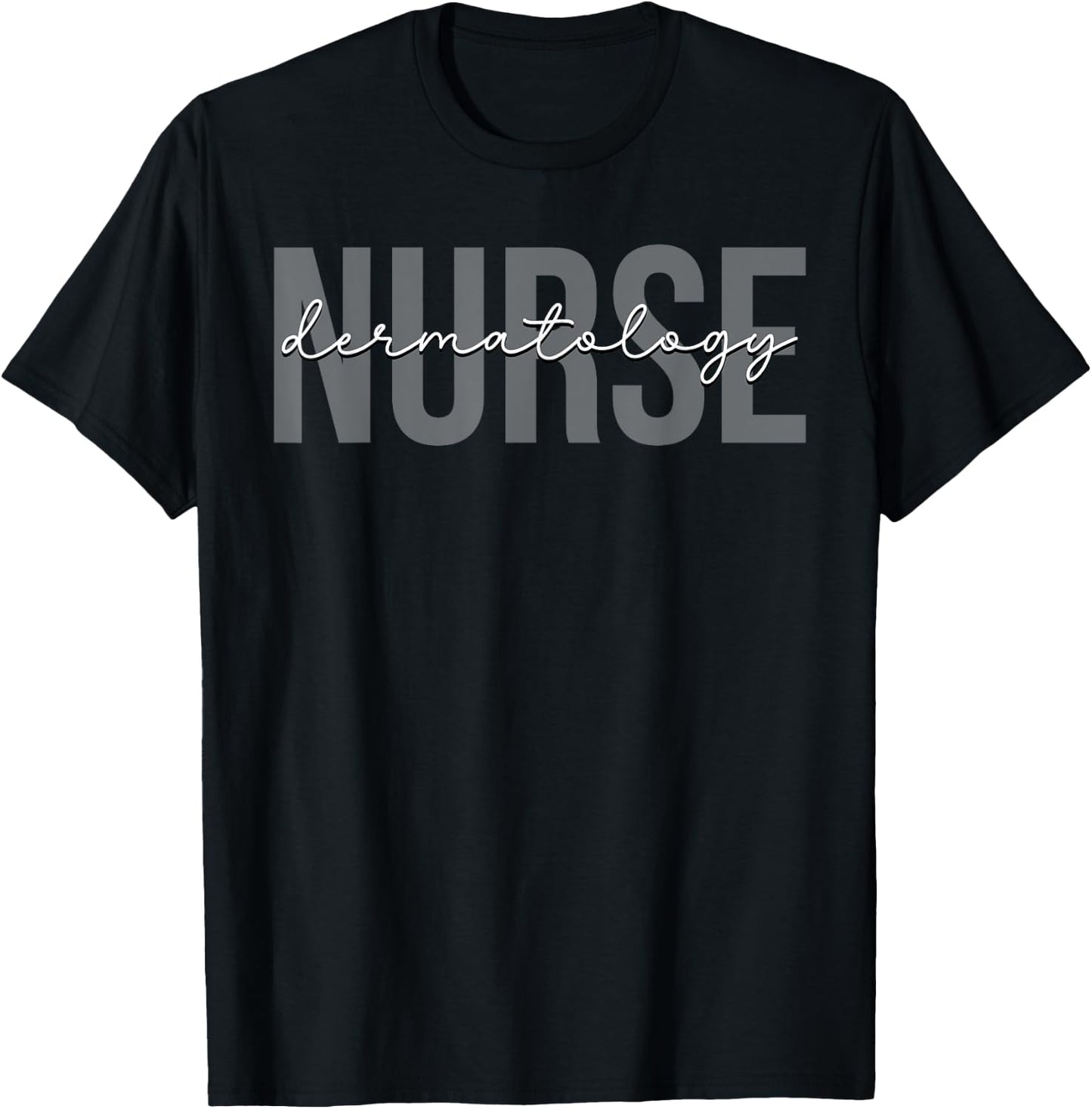 Dermatology Nurse Dermatologist Gifts -Adult Black Small Modern U-Neck Short Sleeve Graphic T-Shirt - T-Shirt | Black