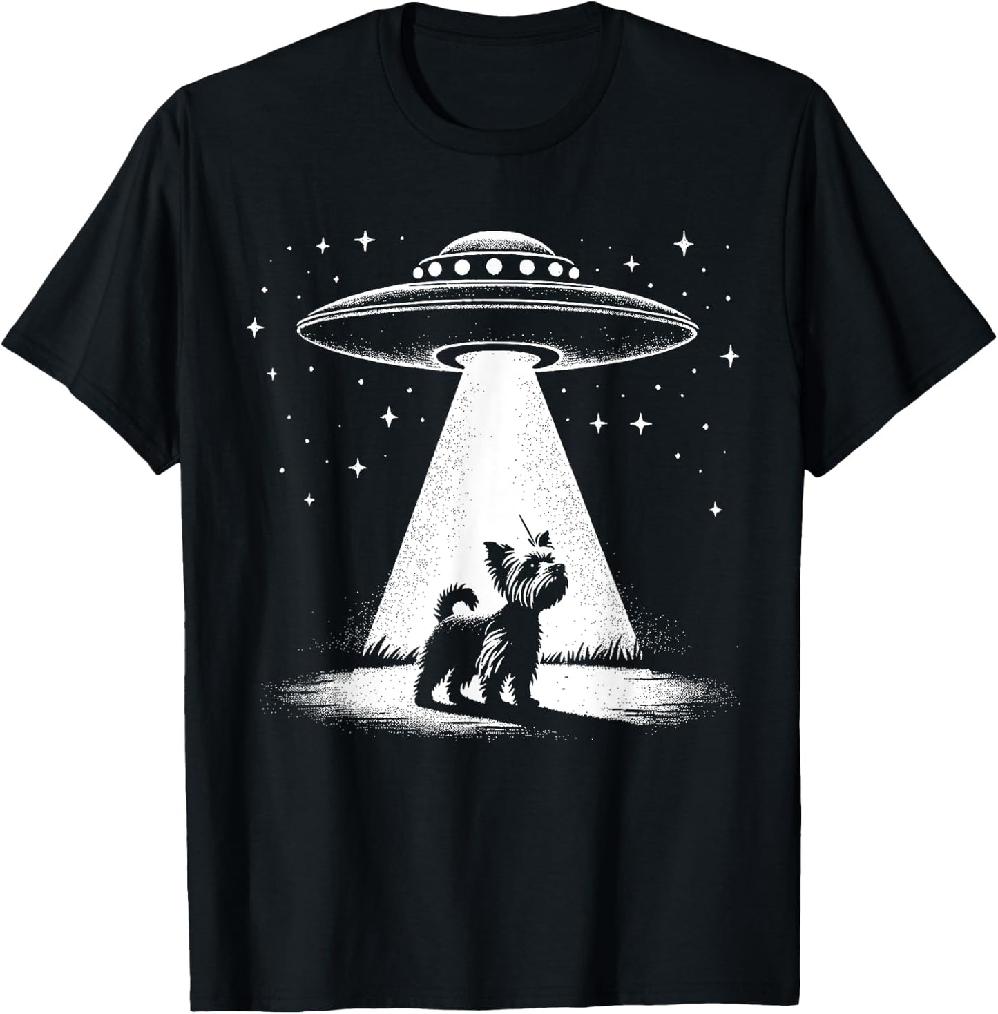 Yorkie Mom Dad Dog - Funny Alien UFO T-Shirt - T-Shirt | Black