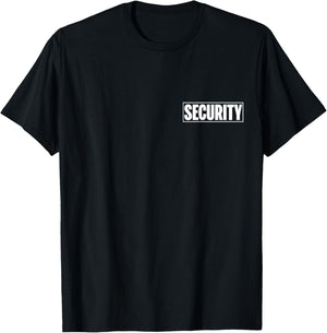 Security Officer Front & back apparel Black Security Guard T-Shirt - T-Shirt | Black