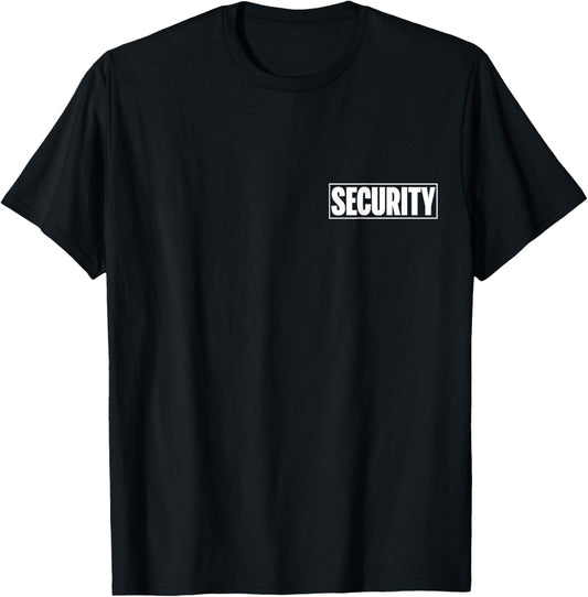 Security Officer Front & back apparel Black Security Guard T-Shirt - T-Shirt | Black