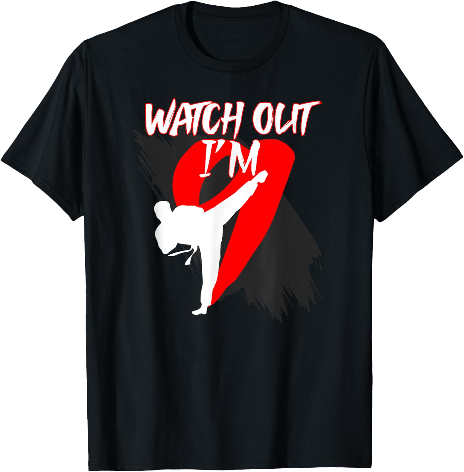 9th Birthday Party Taekwondo 9 Year Old Taekwondo Fighter T-Shirt - T-Shirt | Black
