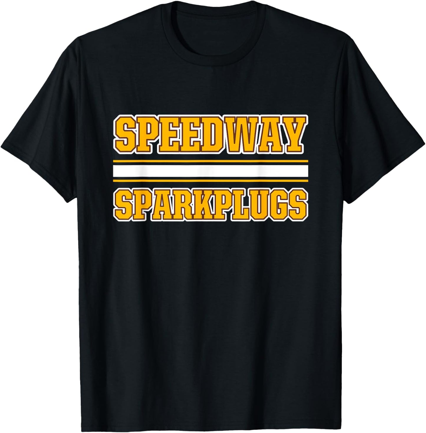 Speedway Sparkplugs Horizontal Stripes T-Shirt - T-Shirt | Black