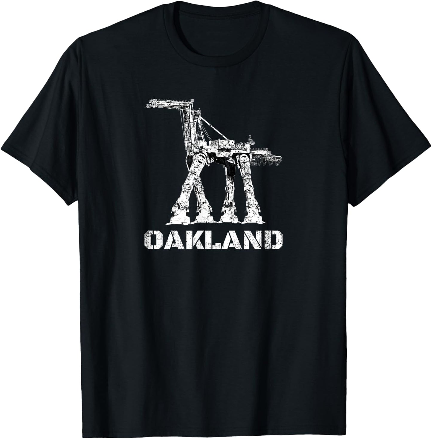 The Town Crane Robot - Oakland California T-Shirt - T-Shirt | Black