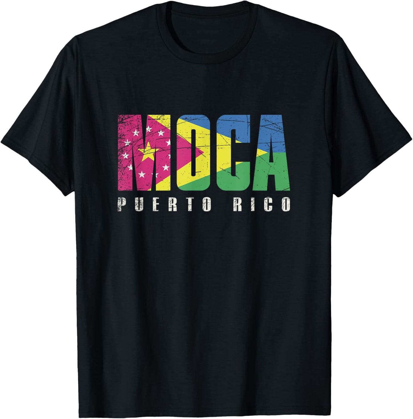 Moca City in Puerto Rico, Moca Flag T-Shirt - T-Shirt | Black