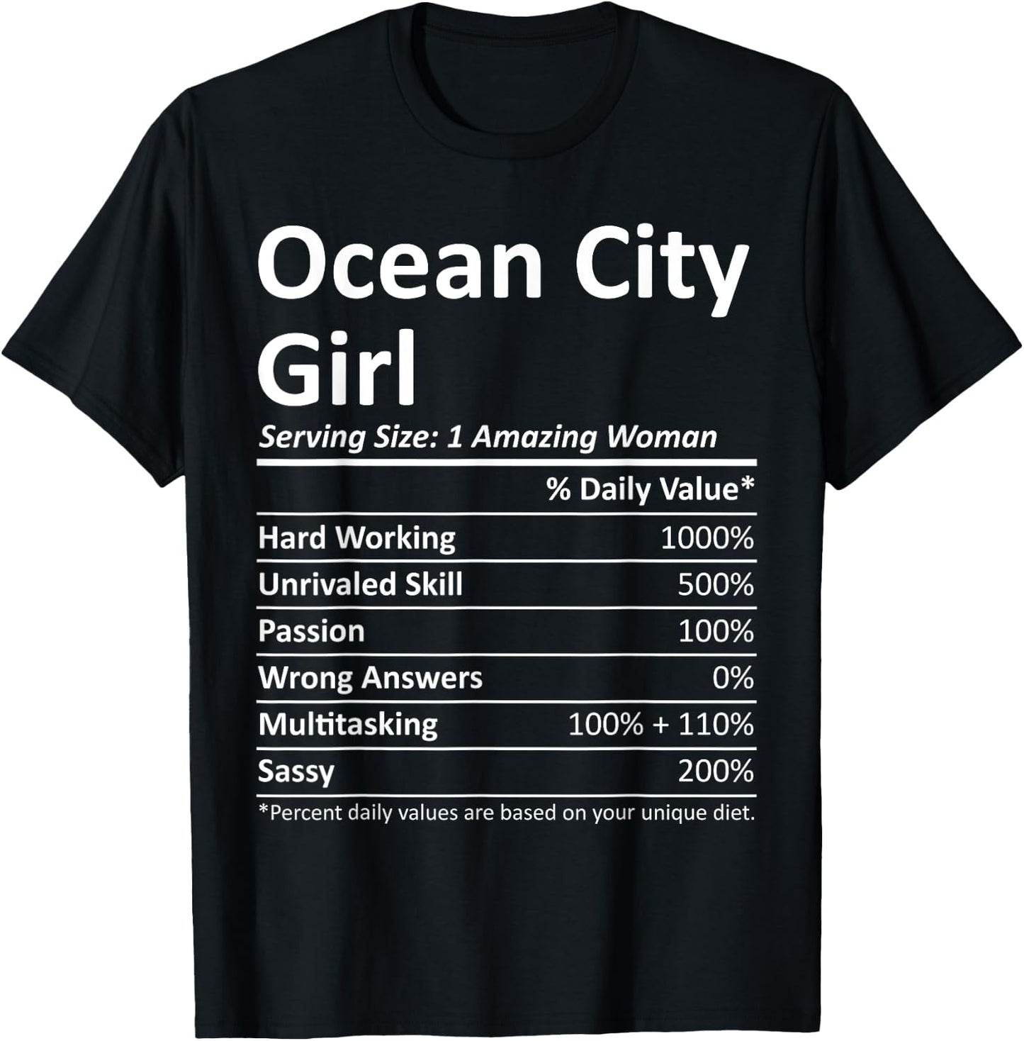 OCEAN CITY GIRL NJ NEW JERSEY Funny City Home Roots USA Gift T-Shirt - T-Shirt | Black