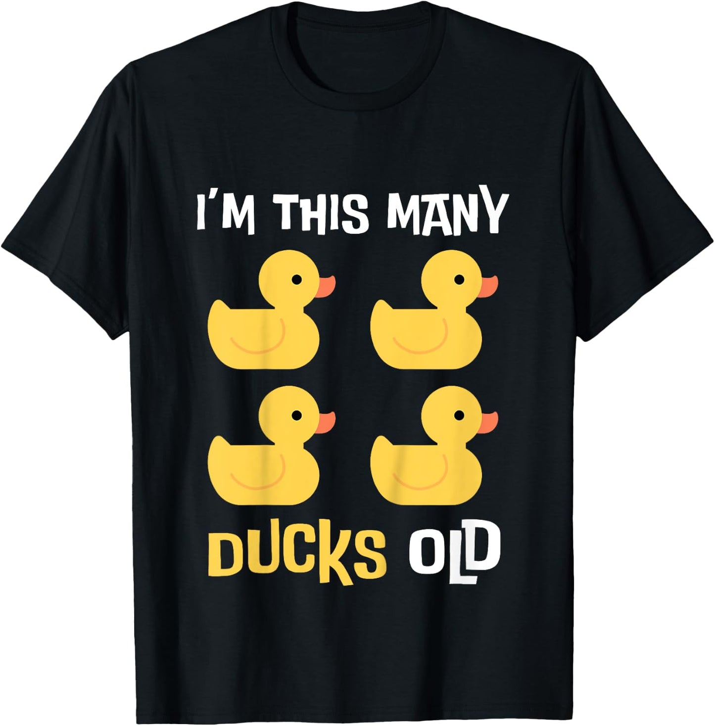 Kids I'm This Many Ducks Old, Duck 4th Birthday 4 Years Old Bday T-Shirt - T-Shirt | Black