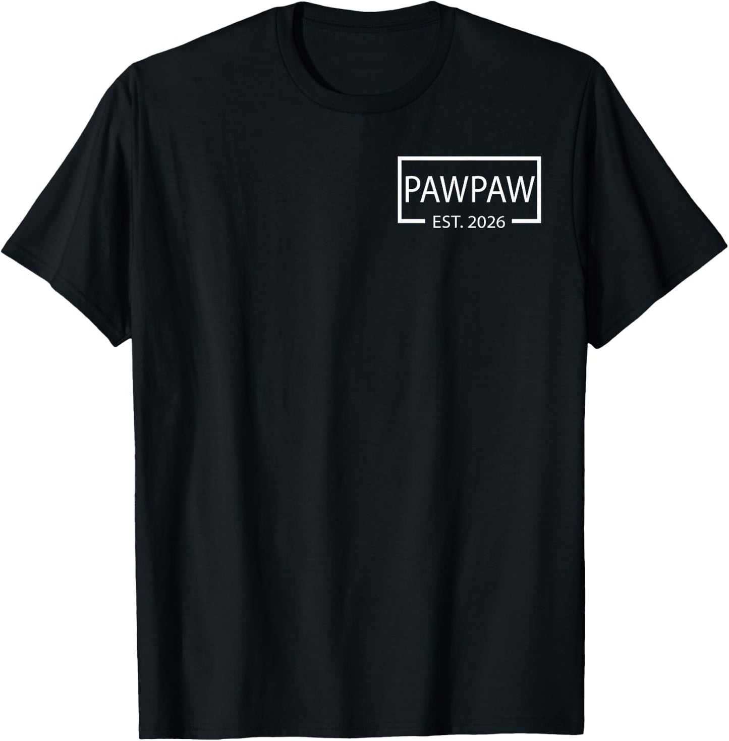 Promoted to Pawpaw Est 2026 Baby Announcement Pocket T-Shirt - T-Shirt | Black