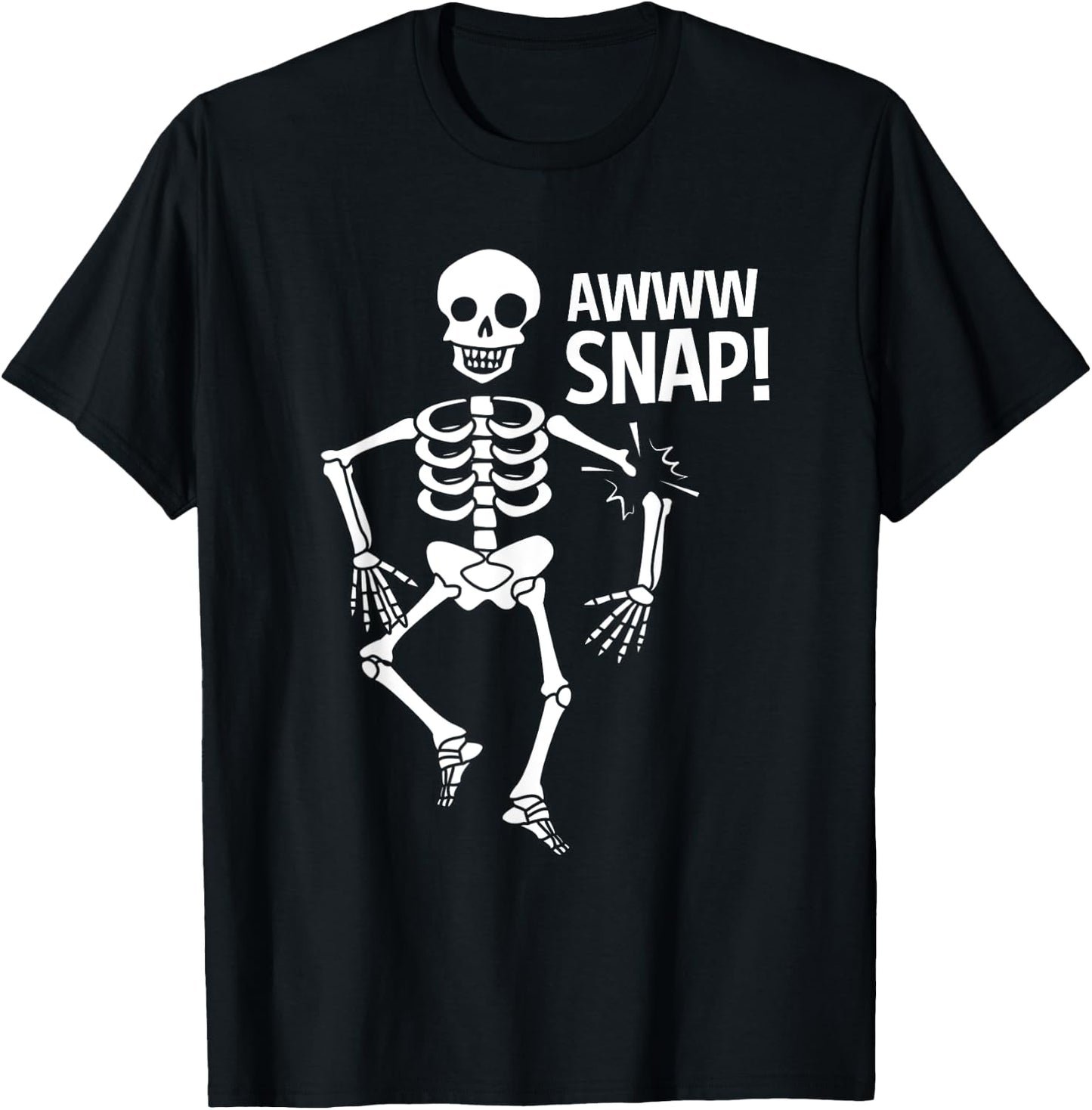 Broken Arm Halloween Aww Snap Skeleton T-Shirt - T-Shirt | Black