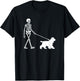 Skeleton Walking a Dog Cocker Spaniel Halloween Outfit T-Shirt - T-Shirt | Black