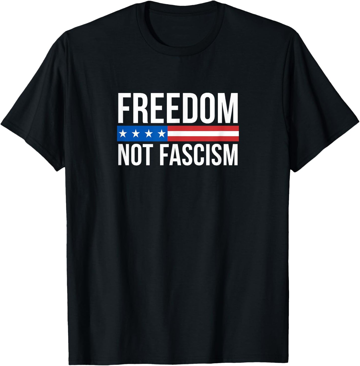 Freedom Not Fascism - Black Classic Fit Sleeveless - -Adults - Small T-Shirt - T-Shirt | Black