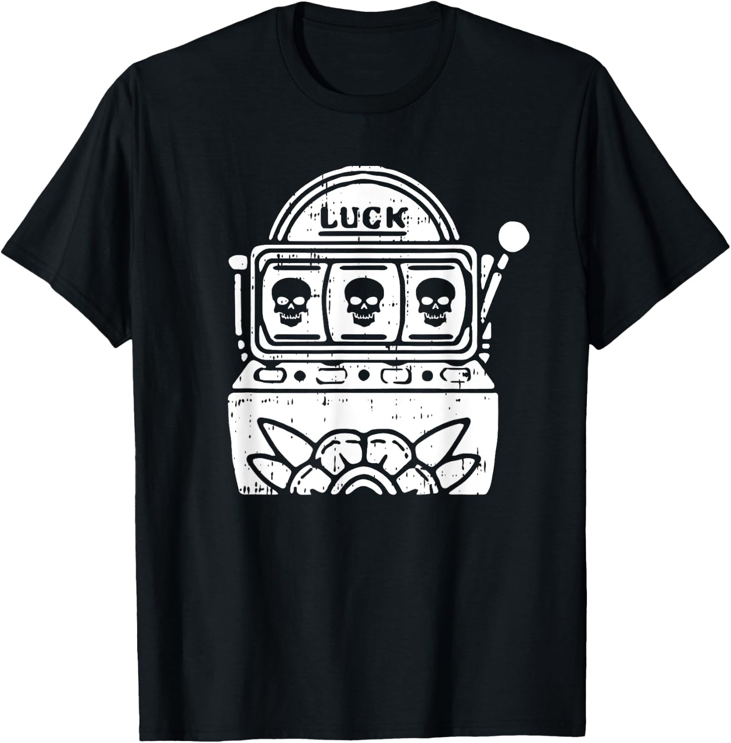 Skull Slot Machine Halloween Spooky Casino Men Women T-Shirt - T-Shirt | Black