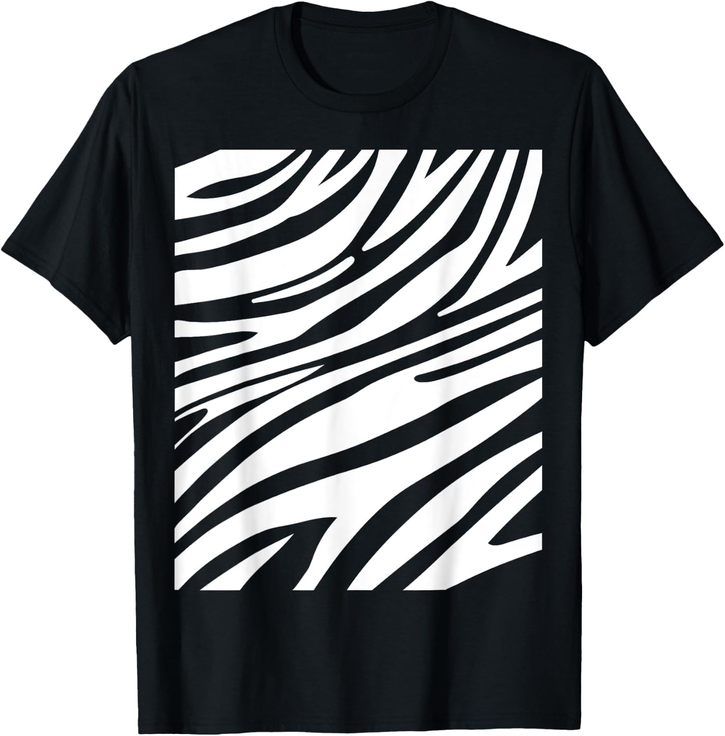Funny Zebra Print Halloween Striped Animal Easy DIY Costume T-Shirt - T-Shirt | Black