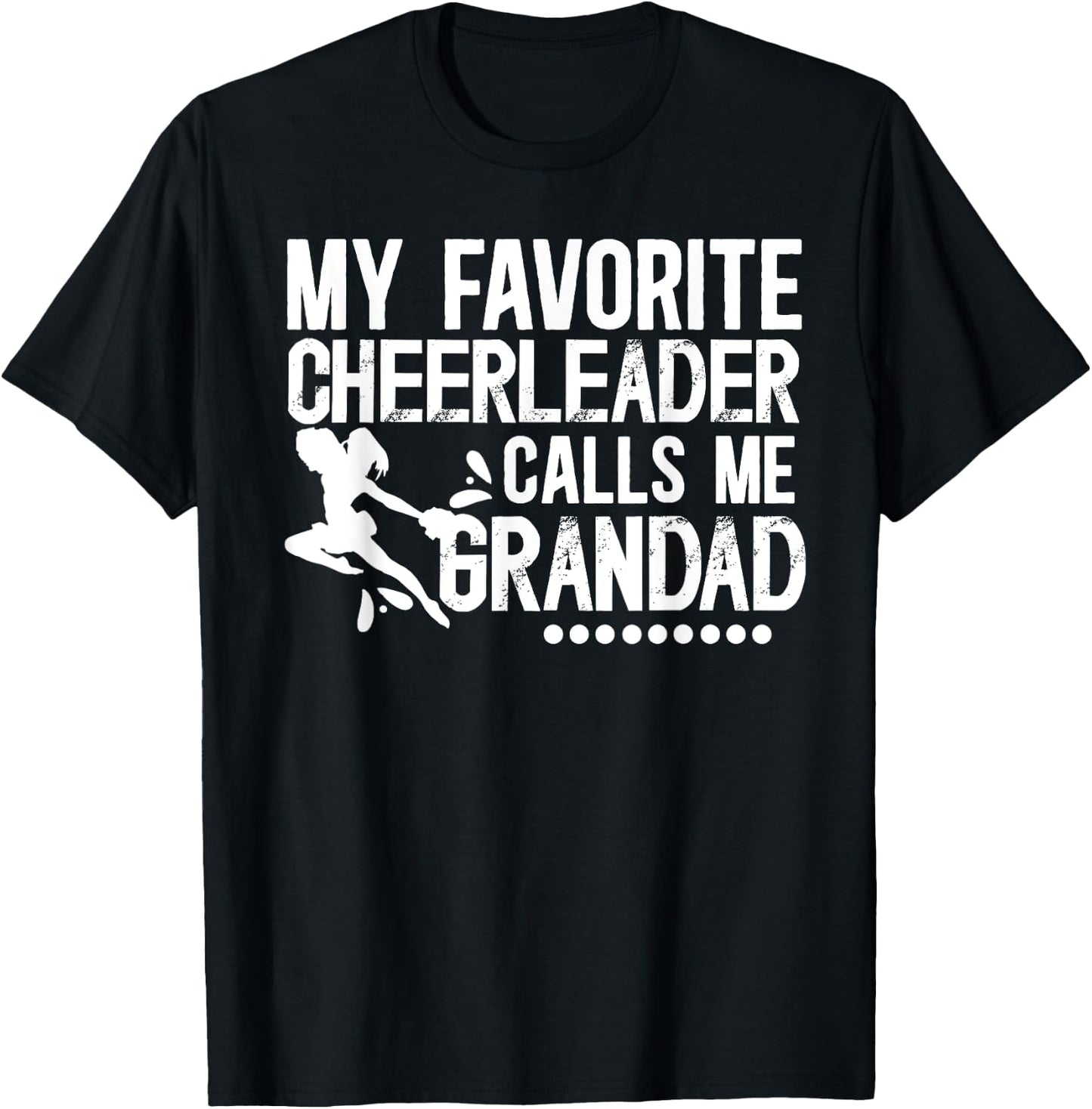 My Favorite Cheerleader Grandad Cheer Grandad Grandpa T-Shirt - T-Shirt | Black