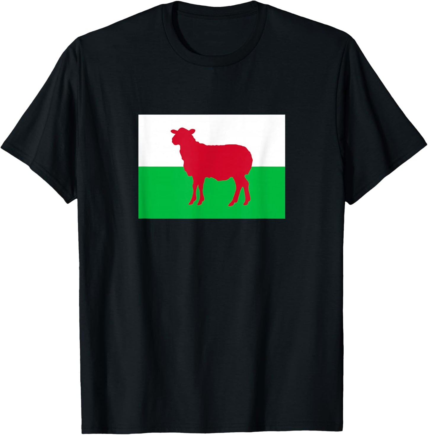 Welsh Sheep Wales Flag Funny Dragon Cymru Cardiff Wrexham T-Shirt - T-Shirt | Black