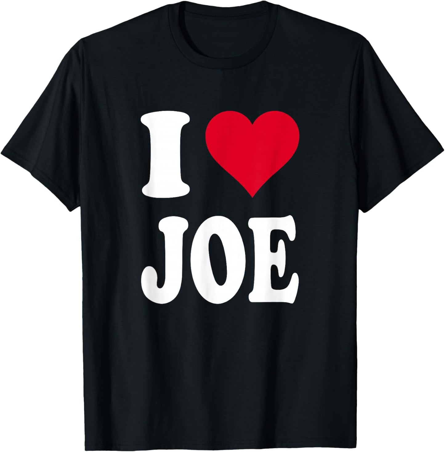 Red Heart I Love Joe T-Shirt - T-Shirt | Black