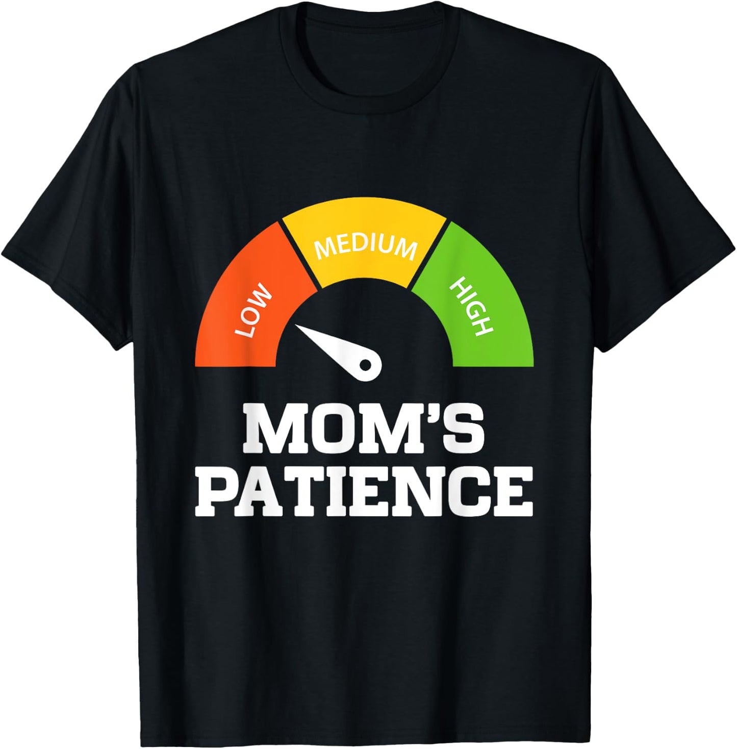 Empty Patience Meter Funny Mothers Day Birthday Women Mom T-Shirt - T-Shirt | Black