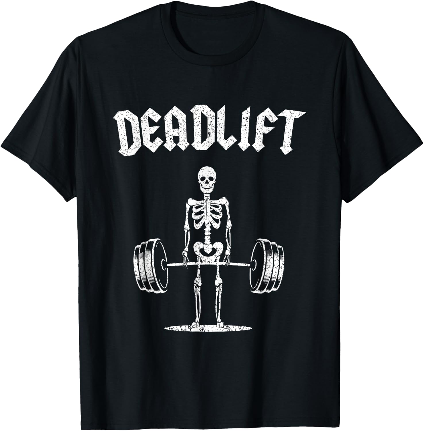 Skeleton I Dead Lift I Funny Halloween Lifting Weights T-Shirt - T-Shirt | Black
