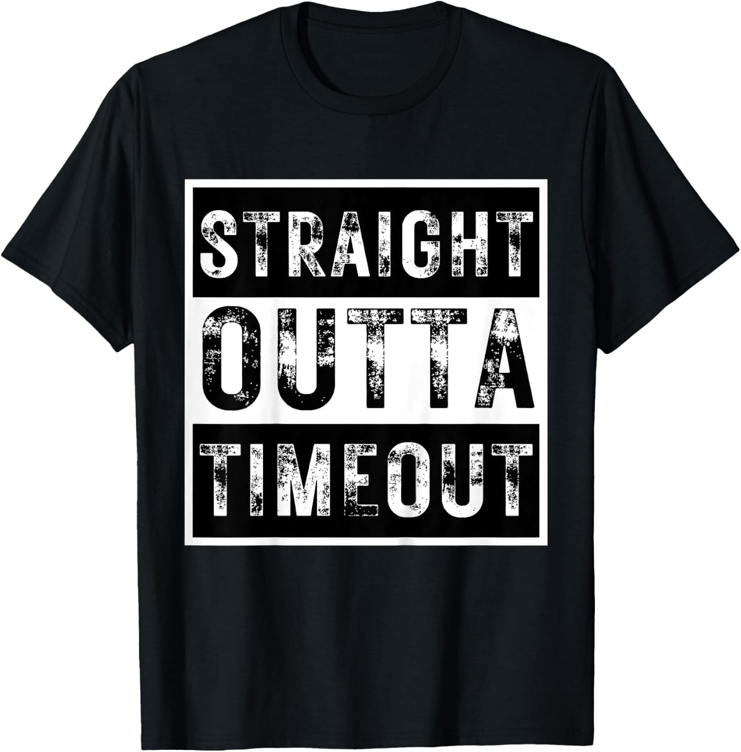 Kids Straight Outta Timeout Kids Boy Girl Toddler T-Shirt - T-Shirt | Black