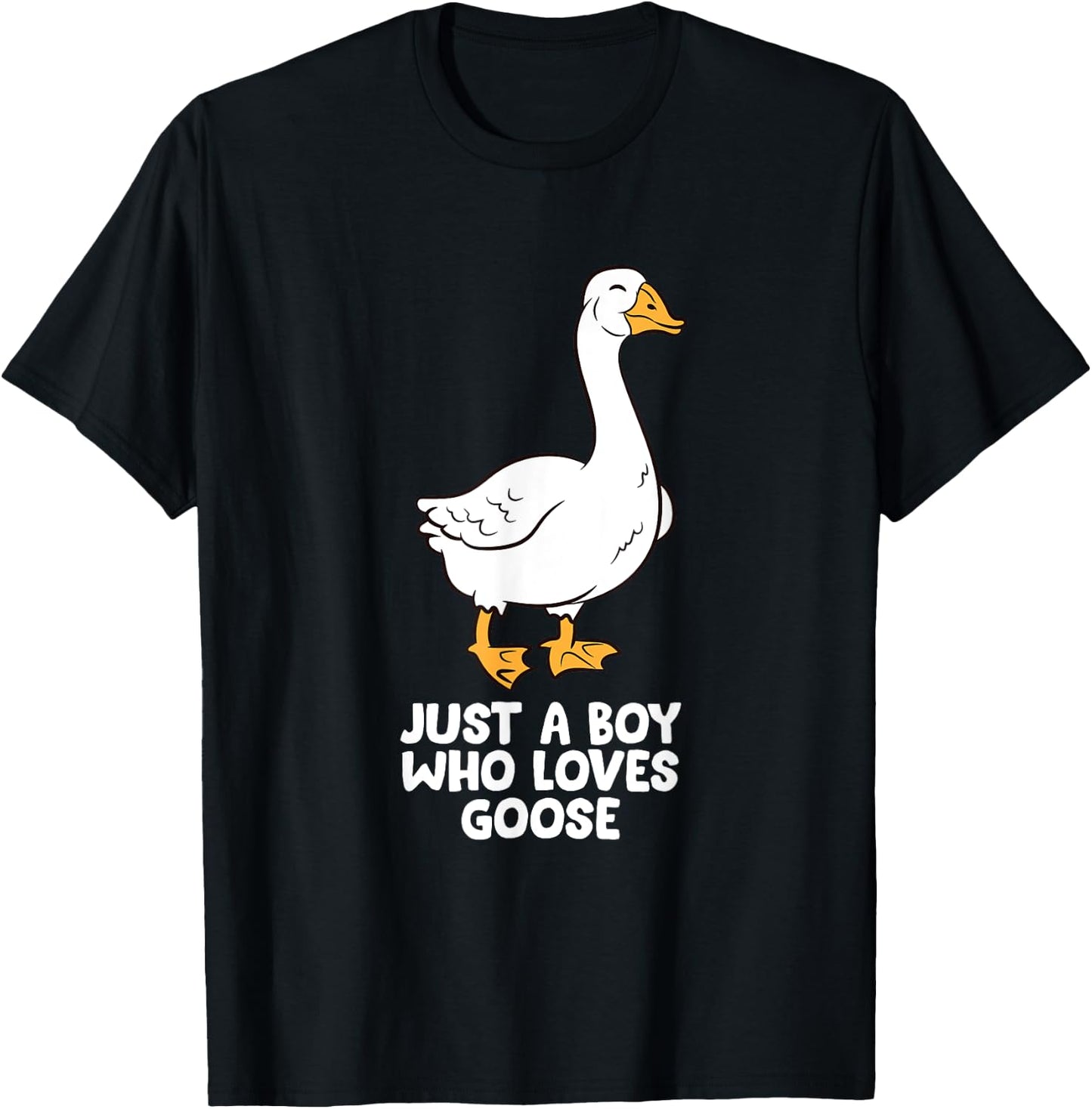 Goose Boy Gift Just a Boy Who Loves Goose T-Shirt - T-Shirt | Black
