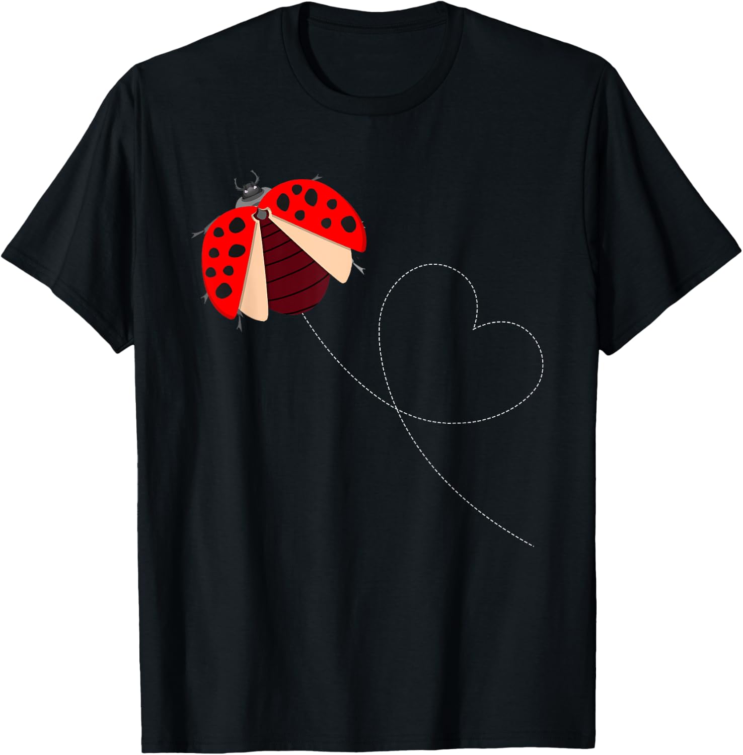Funny Ladybug Design Women Boys Girls Lady Bug Lover T-Shirt - T-Shirt | Black