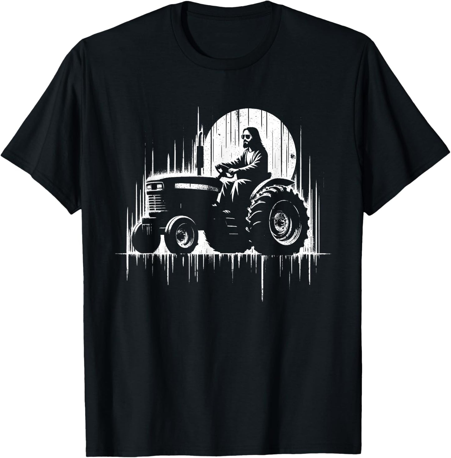 Jesus Tractor - Funny Christian Religious Tractor Driver T-Shirt - T-Shirt | Black