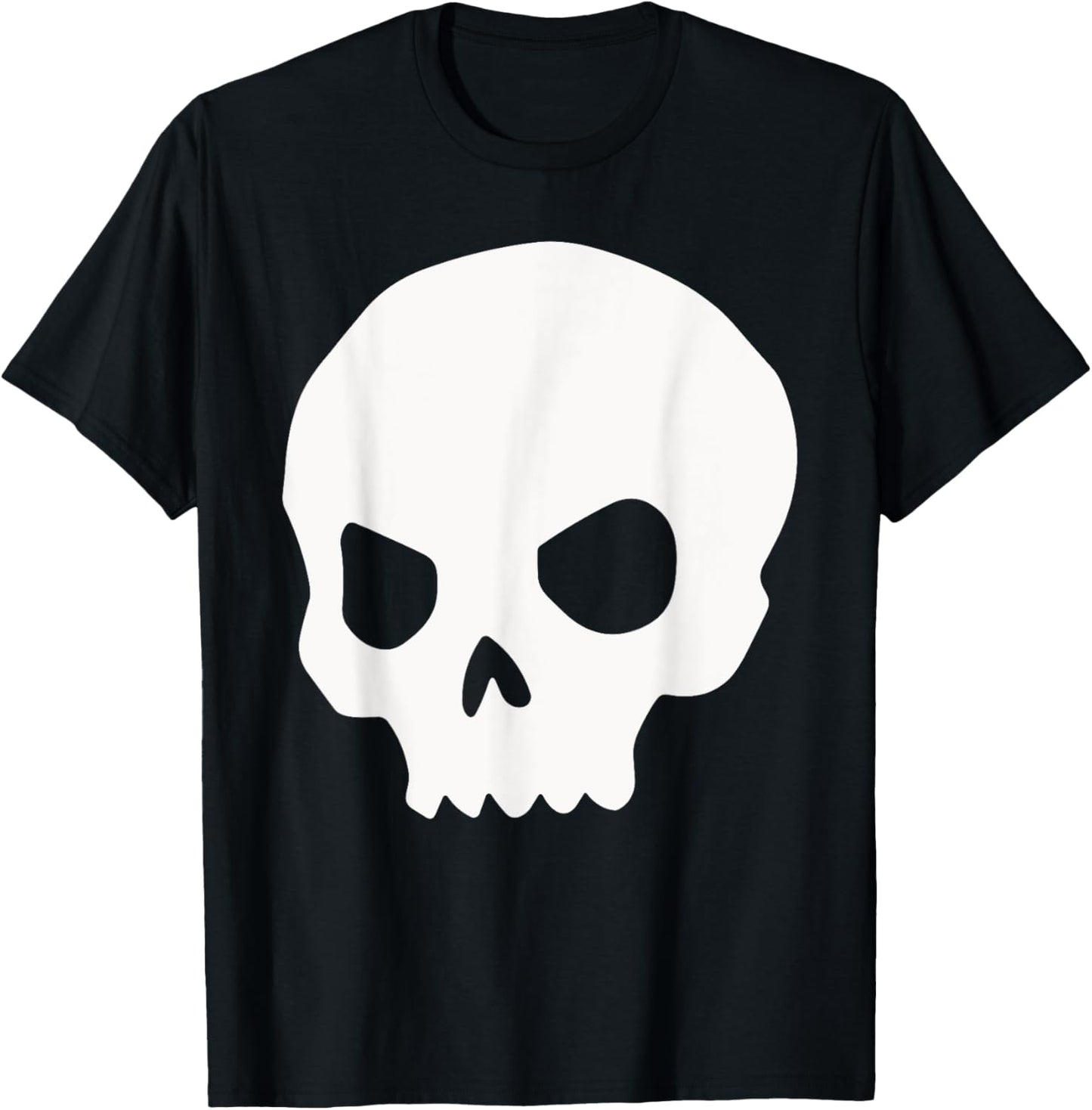 White Halloween Skeleton Silhouette Goth Punk Rock Skull T-Shirt - T-Shirt | Black