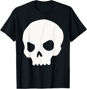 White Halloween Skeleton Silhouette Goth Punk Rock Skull T-Shirt - T-Shirt | Black