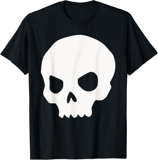 White Halloween Skeleton Silhouette Goth Punk Rock Skull T-Shirt - T-Shirt | Black