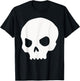White Halloween Skeleton Silhouette Goth Punk Rock Skull T-Shirt - T-Shirt | Black