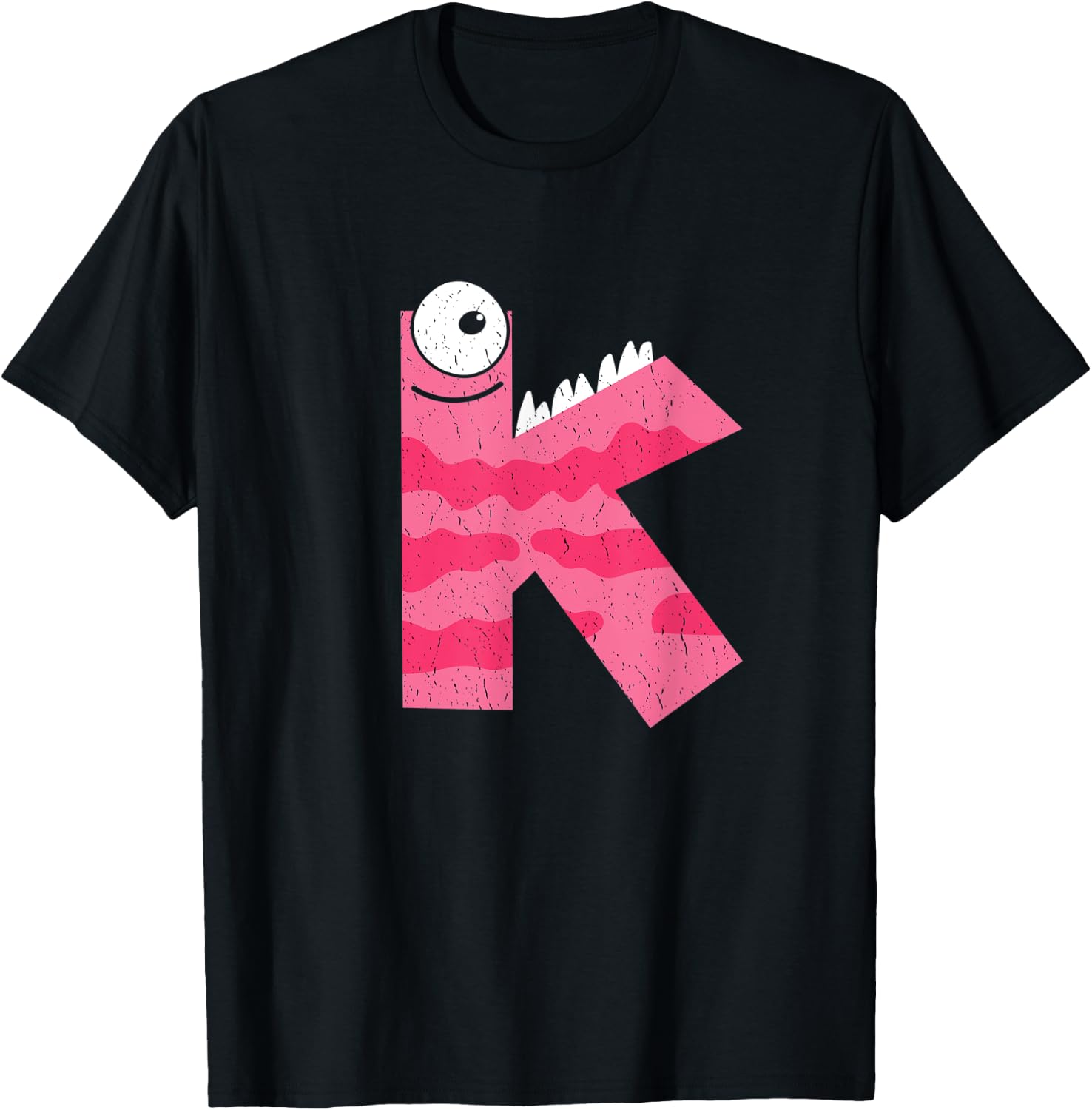 K Shirts , Women & Kids - Alphabet Letter K Halloween T-Shirt - T-Shirt | Black