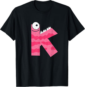 K Shirts , Women & Kids - Alphabet Letter K Halloween T-Shirt - T-Shirt | Black