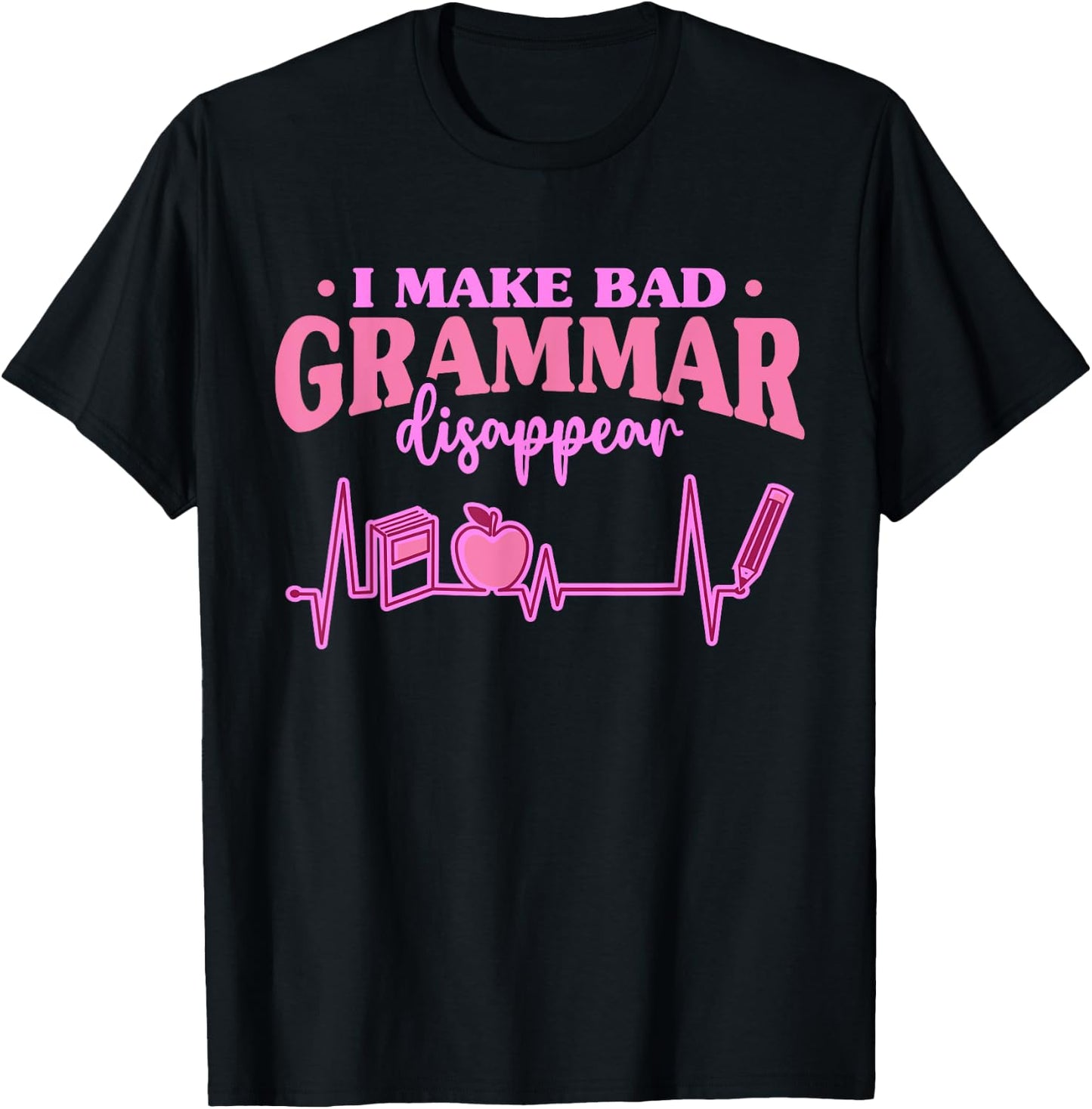 Book Grammar Police English Teacher Reading Women Kids T-Shirt - T-Shirt | Black