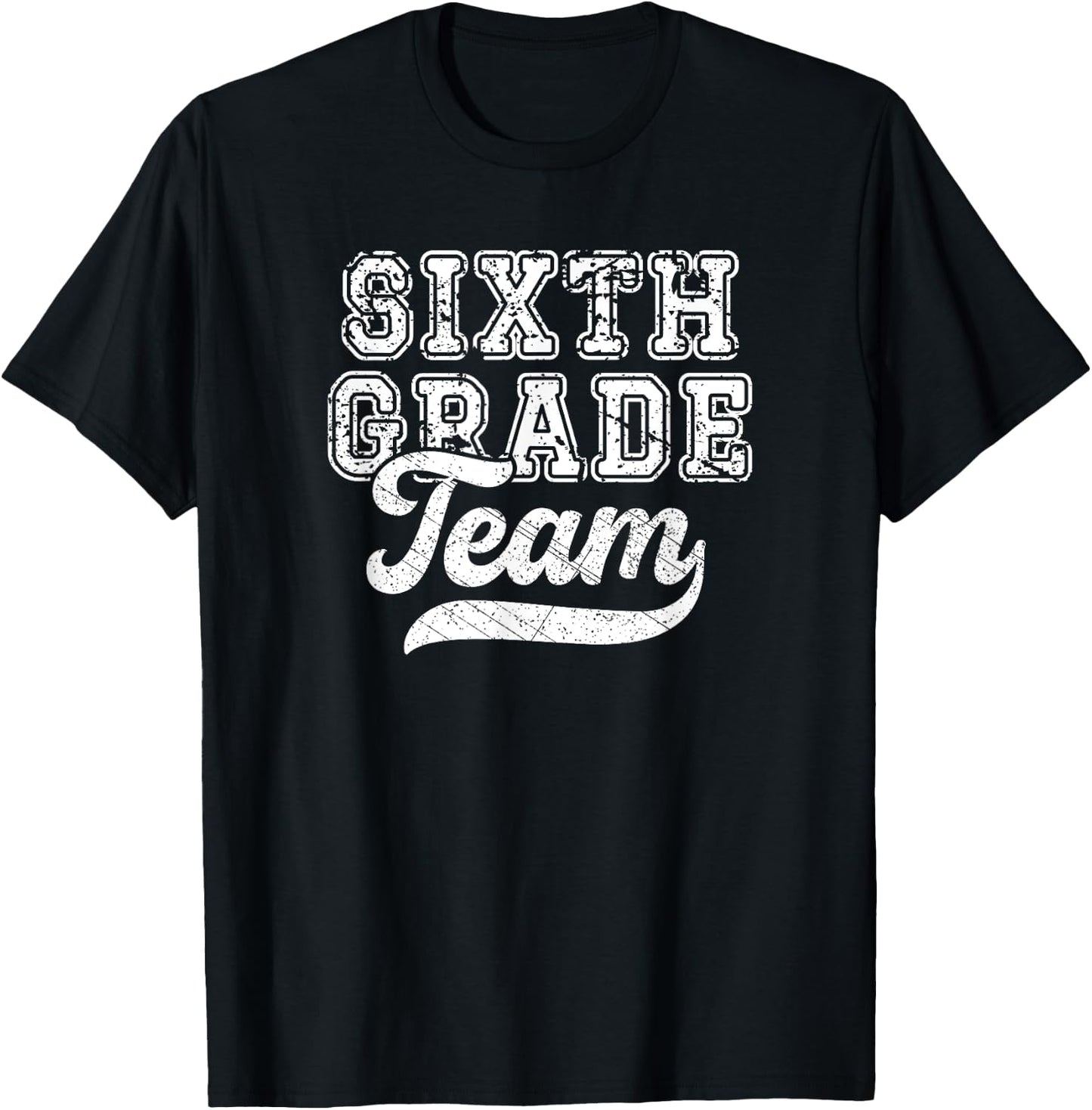 Kids Teacher Sixth Grade Retro Back To School Team 6th Grade T-Shirt - T-Shirt | Black