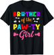 Brother Of The Paw-ty Girl Dog Family Matching Party T-Shirt - T-Shirt | Black
