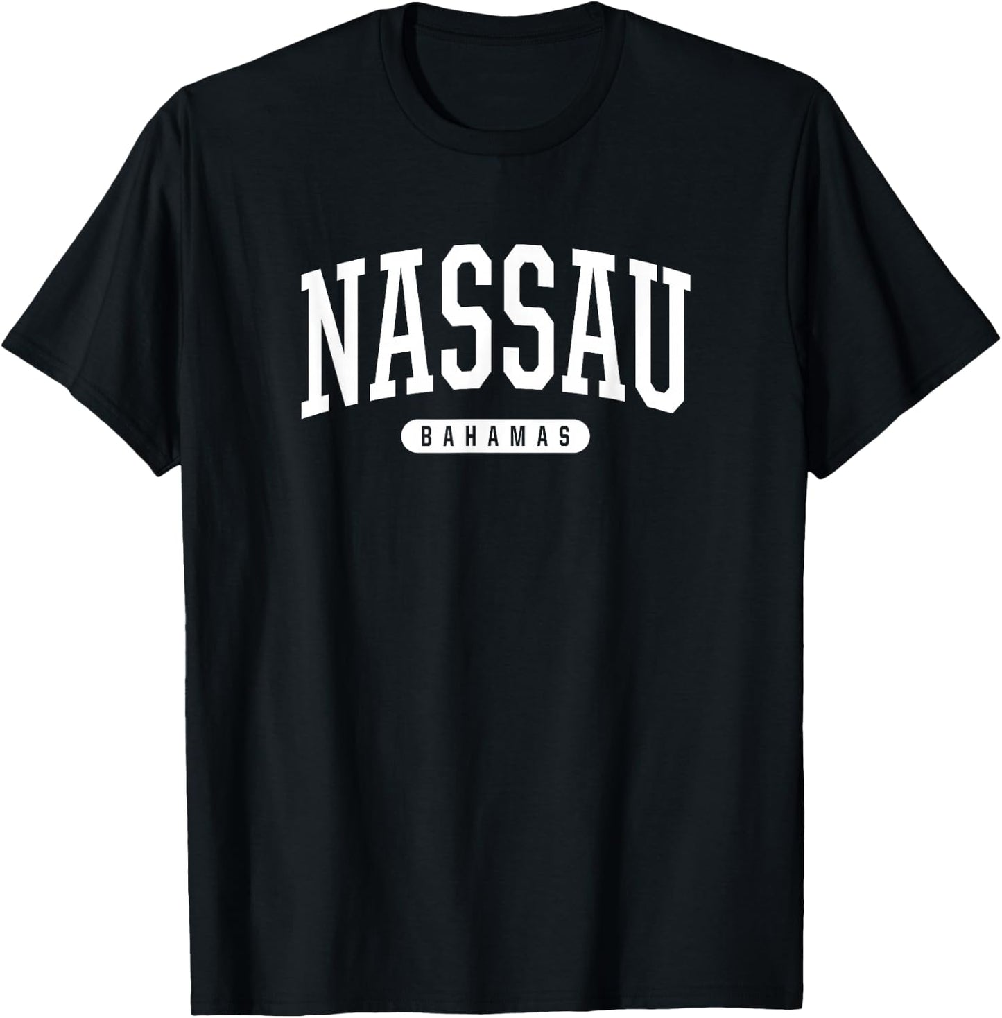 College Style Nassau Bahamas Souvenir Gift T-Shirt - T-Shirt | Black