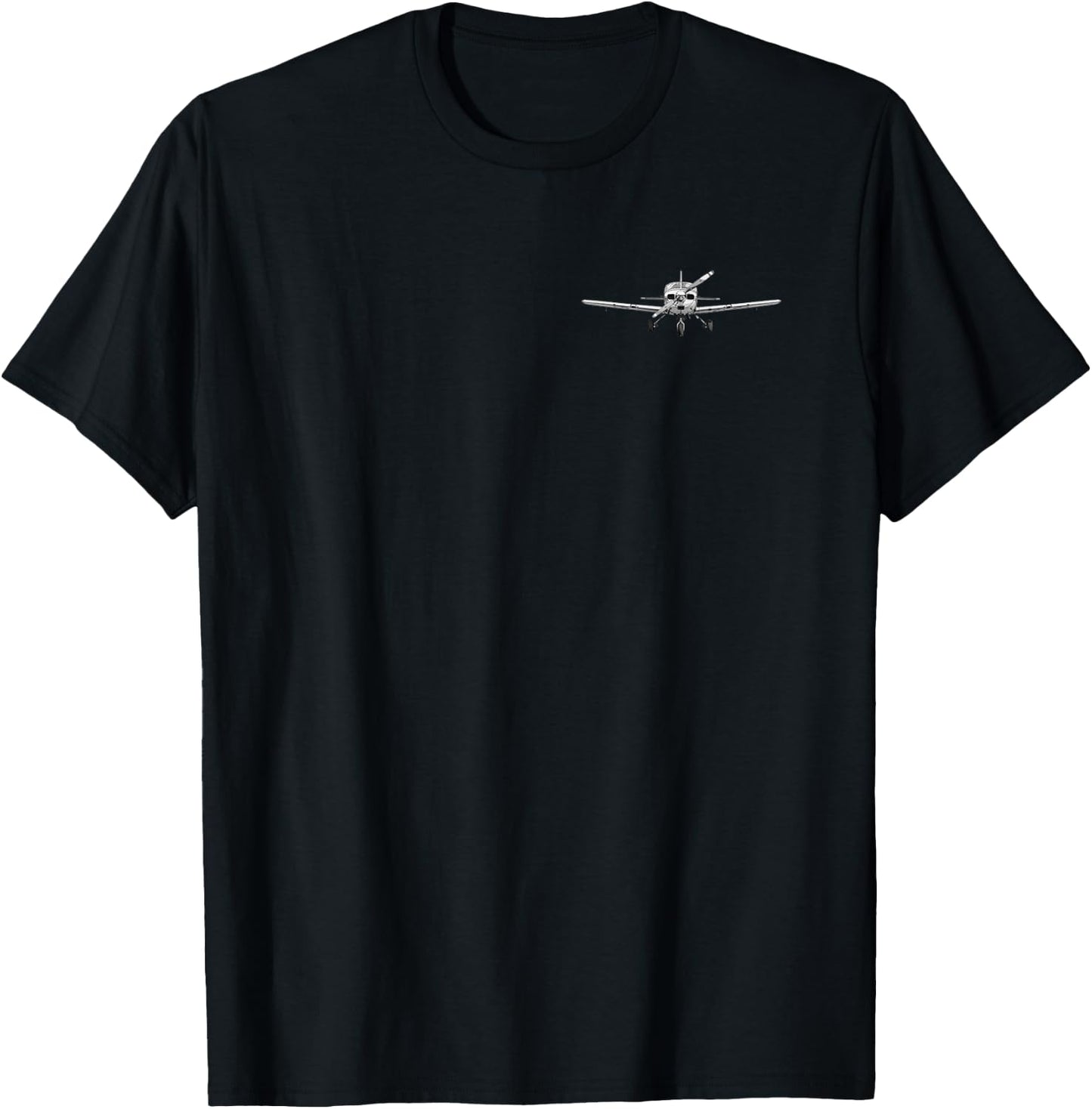 Pilot Piper Flying Airplane Mode On (2-Sided) T-Shirt - T-Shirt | Black