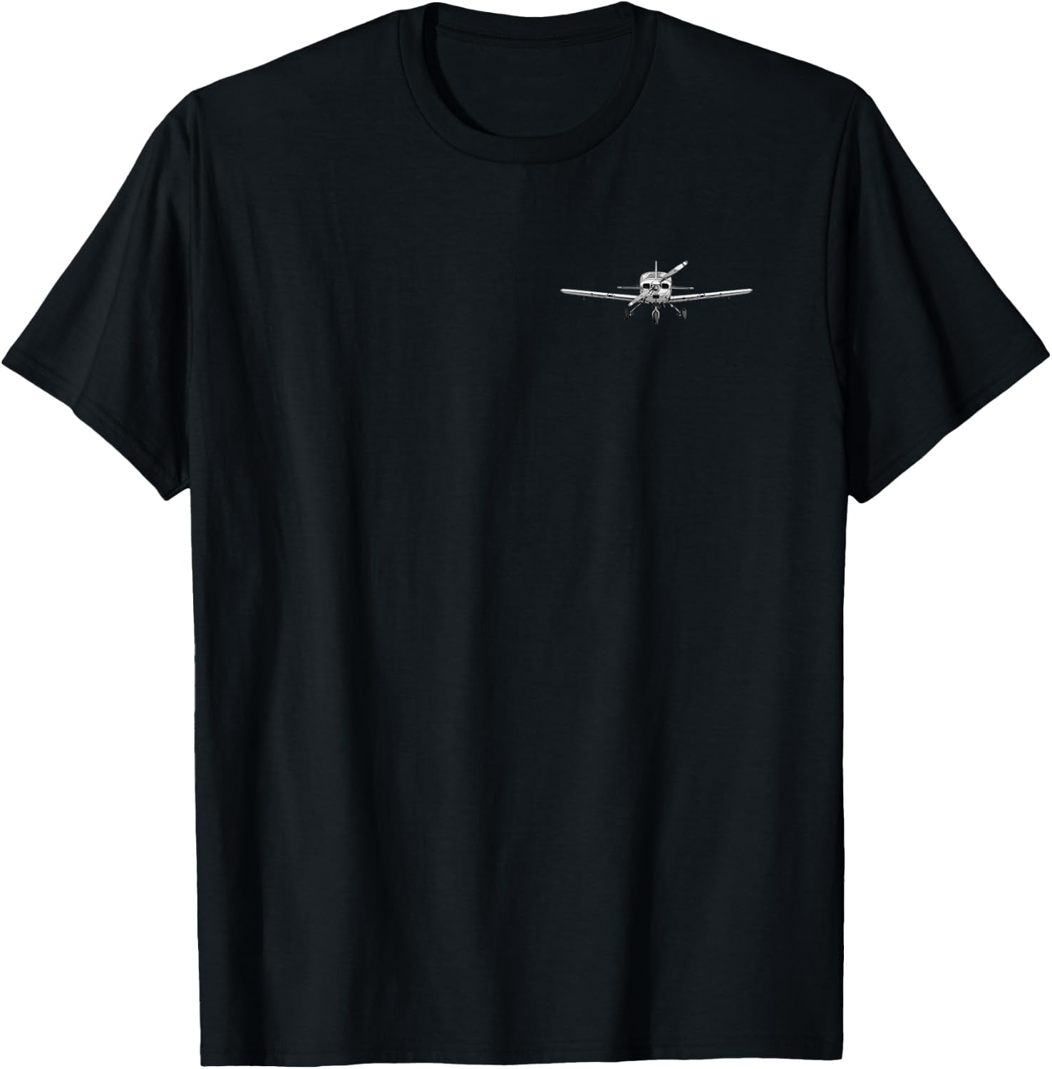 Pilot Piper Flying Airplane Mode On (2-Sided) T-Shirt - T-Shirt | Black