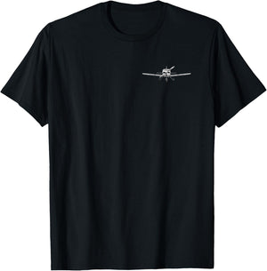 Pilot Piper Flying Airplane Mode On (2-Sided) T-Shirt - T-Shirt | Black