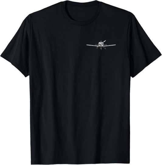 Pilot Piper Flying Airplane Mode On (2-Sided) T-Shirt - T-Shirt | Black