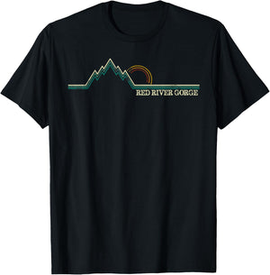 Red River Gorge Kentucky Retro Mountain T-Shirt - T-Shirt | Black
