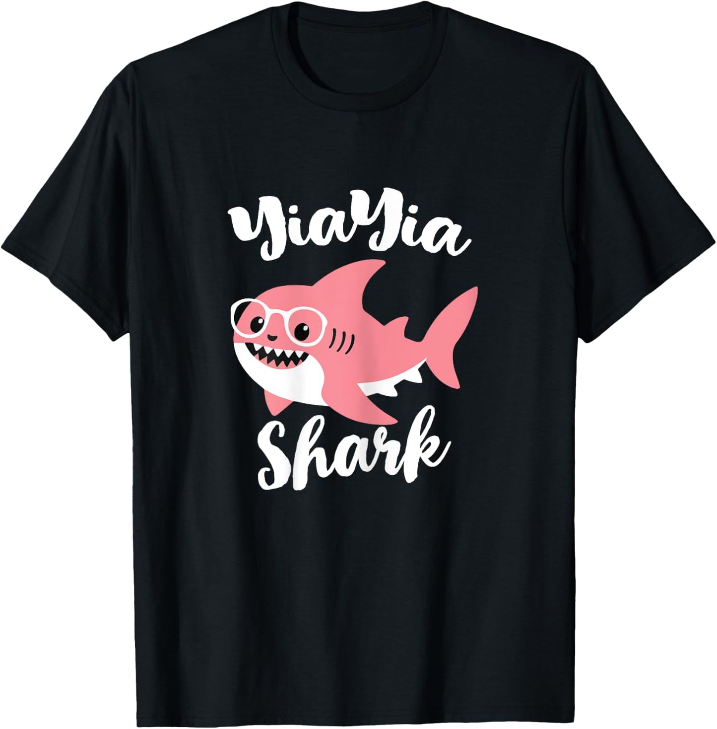 YiaYia Shark Mother's Day Grandma Funny Yia-Yia T-Shirt - T-Shirt | Black