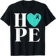 Ovarian Cancer Awareness Shirts Teal Ribbon Shirt Hope T-Shirt - T-Shirt | Black
