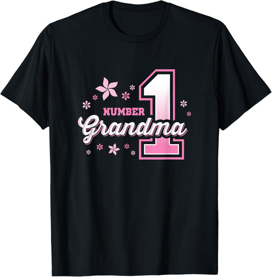 Granny : Number 1 Grandma #1 T-Shirt - T-Shirt | Black